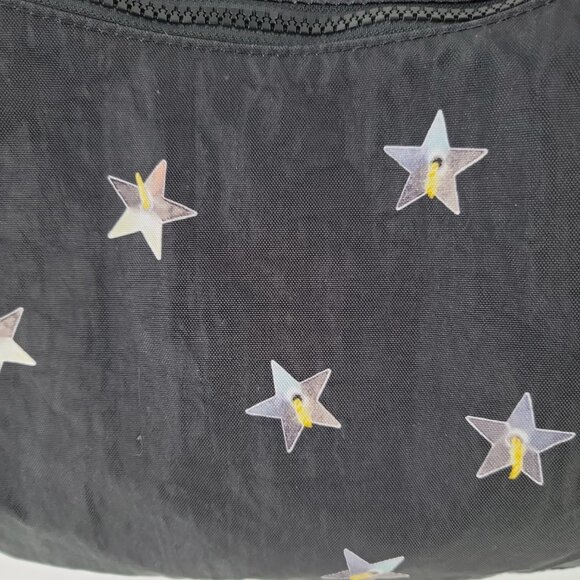 BAGGU Medium Nylon Crescent Bag NWT | Black Star Print | Recycled Nylon - Picture 8 of 16